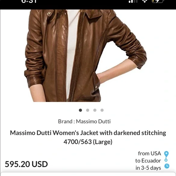 Massimo Dutti Women's leather Jacket - Picture 9 of 9